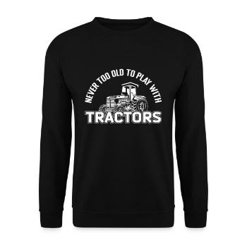 Farm Farmer Rancher Drive Never Old Tractor - Unisex Sweatshirt - black - Front - Alina (178cm) & Michal (187cm)
