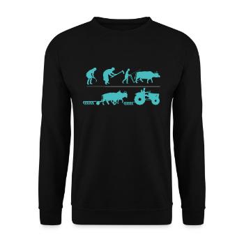 Agriculteur agricole Rancher Drive Evolution du tracteur - Sweat-shirt Unisexe - noir - Devant - Alina (178cm) & Michal (187cm)