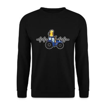 Farm Farmer Rancher Drive Heart Beer Lover Tractor - Unisex Sweatshirt - black - Front - Alina (178cm) & Michal (187cm)