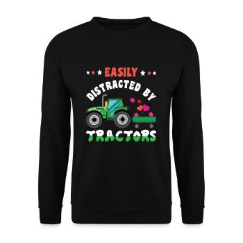 Agriculteur agricole Rancher Facilement distrait Tracteur - Sweat-shirt Unisexe - noir - Devant - Alina (178cm) & Michal (187cm)
