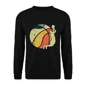 Vintage Ball Game Sport Basket Ball Basketball - Unisex Sweatshirt - black - Front - Alina (178cm) & Michal (187cm)