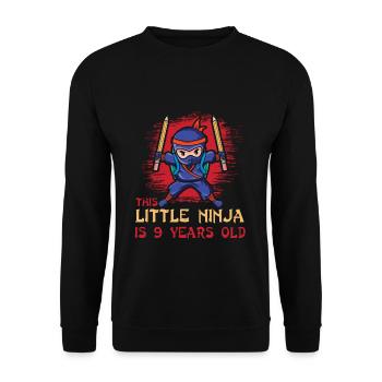 Birth Born Age 9 Years Old Japan Japanese Ninja - Unisex Sweatshirt - black - Front - Alina (178cm) & Michal (187cm)