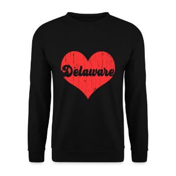 America Citizen US State Flag Heart Love Delaware - Unisex Pullover - Schwarz - Vorne - Alina (178cm) & Michal (187cm)