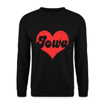 Citoyen américain Drapeau de l’État américain Cœur Amour Iowa - Sweat-shirt Unisexe - noir - Devant - Alina (178cm) & Michal (187cm)