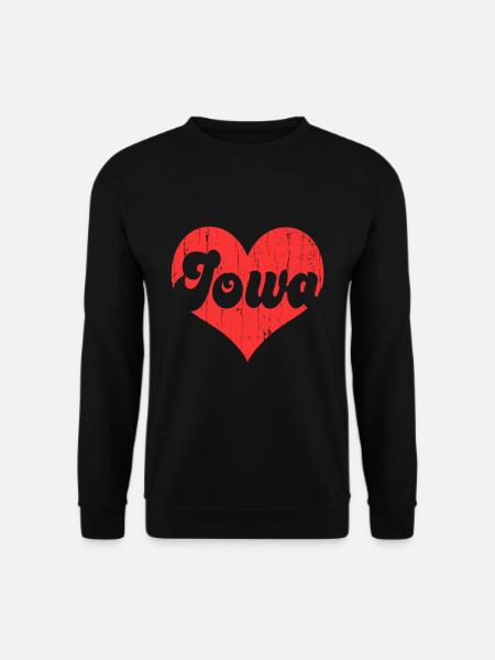 America Citizen US State Flag Heart Love Iowa - Unisex Pullover - Schwarz
