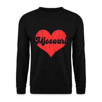America Citizen US State Flag Heart Love Missouri - Unisex Sweatshirt - black - Front - Alina (178cm) & Michal (187cm)