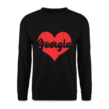America Citizen US State Flag Heart Love Georgia - Unisex Sweatshirt - black - Front - Alina (178cm) & Michal (187cm)