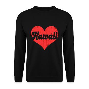 America Citizen US State Flag Heart Love Hawaii - Unisex Sweatshirt - black - Front - Alina (178cm) & Michal (187cm)