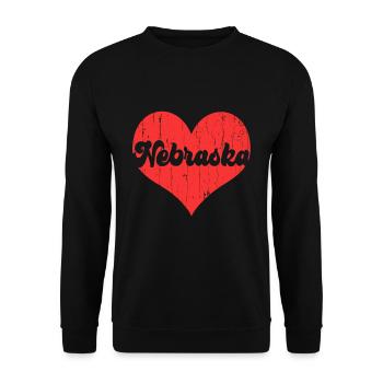 Citoyen américain Drapeau de l’État américain Cœur Amour Nebraska - Sweat-shirt Unisexe - noir - Devant - Alina (178cm) & Michal (187cm)