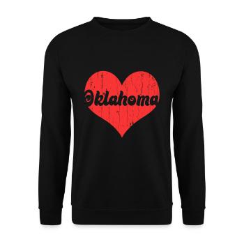 America Citizen US State Flag Heart Love Oklahoma - Unisex Pullover - Schwarz - Vorne - Alina (178cm) & Michal (187cm)