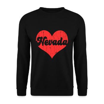 America Citizen US State Flag Heart Love Nevada - Unisex Sweatshirt - black - Front - Alina (178cm) & Michal (187cm)