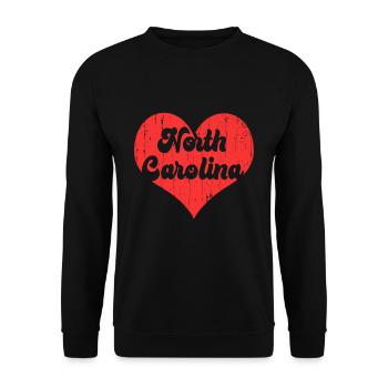 America Citizen US State Heart Love North Carolina - Unisex Sweatshirt - black - Front - Alina (178cm) & Michal (187cm)