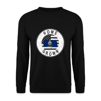 Land Map America US Flag Home Grown Kansas - Unisex Sweatshirt - black - Front - Alina (178cm) & Michal (187cm)