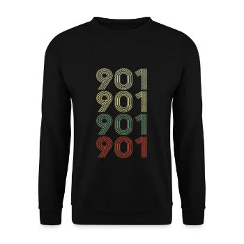 Retro America State Flag Area Code Iowa - Unisex Sweatshirt - black - Front - Alina (178cm) & Michal (187cm)