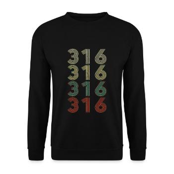 Retro America State Flag Area Code Kansas - Unisex Pullover - Schwarz - Vorne - Alina (178cm) & Michal (187cm)
