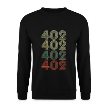 Retro America State Flag Area Code Nebraska - Unisex Sweatshirt - black - Front - Alina (178cm) & Michal (187cm)