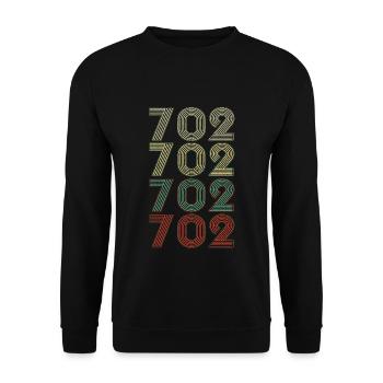 Retro America State Flag Area Code Nevada - Unisex Pullover - Schwarz - Vorne - Alina (178cm) & Michal (187cm)