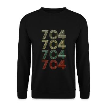 Retro America State Flag Area Code North Carolina - Unisex Pullover - Schwarz - Vorne - Alina (178cm) & Michal (187cm)