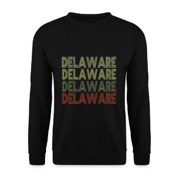 Retro America State Flag Vintage Delaware - Unisex Pullover - Schwarz - Vorne - Alina (178cm) & Michal (187cm)