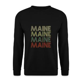 Retro America State Flag Vintage Maine - Unisex Pullover - Schwarz - Vorne - Alina (178cm) & Michal (187cm)