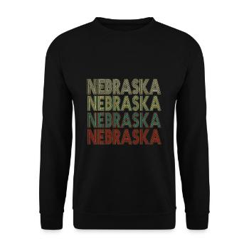 Retro America State Flag Vintage Nebraska - Unisex Sweatshirt - black - Front - Alina (178cm) & Michal (187cm)