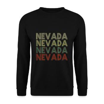 Retro America State Flag Vintage Nevada - Unisex Sweatshirt - black - Front - Alina (178cm) & Michal (187cm)