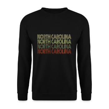 Retro America State Flag Vintage North Carolina - Unisex Pullover - Schwarz - Vorne - Alina (178cm) & Michal (187cm)