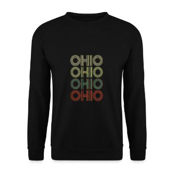 Retro America State Flag Vintage Ohio - Unisex Pullover - Schwarz - Vorne - Alina (178cm) & Michal (187cm)