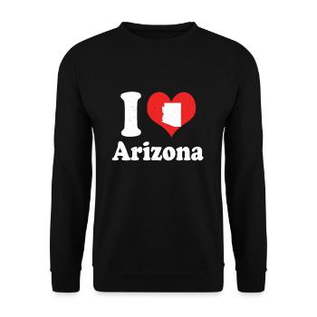 America Citizen US State Love I Heart Arizona - Unisex Sweatshirt - black - Front - Alina (178cm) & Michal (187cm)