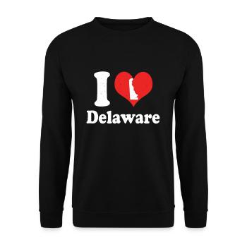America Citizen US State Love I Heart Delaware - Unisex Pullover - Schwarz - Vorne - Alina (178cm) & Michal (187cm)