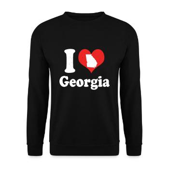 America Citizen US State Love I Heart Georgia - Unisex Sweatshirt - black - Front - Alina (178cm) & Michal (187cm)