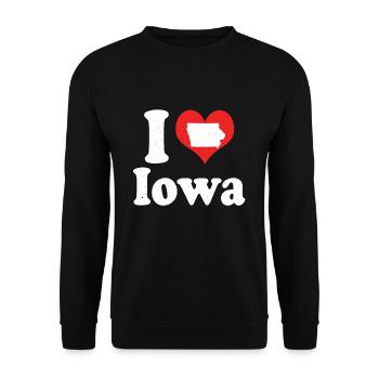 America Citizen US State Love I Heart Iowa - Unisex Sweatshirt - black - Front - Alina (178cm) & Michal (187cm)