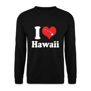 America Citizen US State Love I Heart Hawaii - Unisex Sweatshirt - black - Front - Alina (178cm) & Michal (187cm)