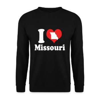 America Citizen US State Love I Heart Missouri - Unisex Sweatshirt - black - Front - Alina (178cm) & Michal (187cm)