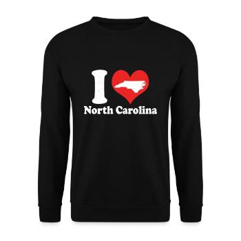 America Citizen US State Love Heart North Carolina - Unisex Sweatshirt - black - Front - Alina (178cm) & Michal (187cm)