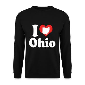 America Citizen US State Love I Heart Ohio - Unisex Sweatshirt - black - Front - Alina (178cm) & Michal (187cm)