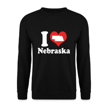 America Citizen US State Love I Heart Nebraska - Unisex Sweatshirt - black - Front - Alina (178cm) & Michal (187cm)