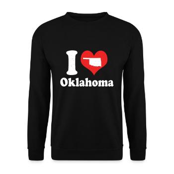 America Citizen US State Love I Heart Oklahoma - Unisex Pullover - Schwarz - Vorne - Alina (178cm) & Michal (187cm)
