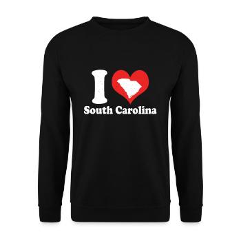 America Citizen US State Love Heart South Carolina - Unisex Sweatshirt - black - Front - Alina (178cm) & Michal (187cm)