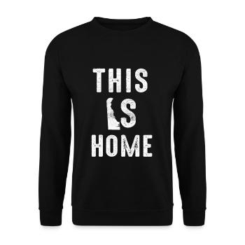 Map America US State Flag This Home Delaware - Unisex Pullover - Schwarz - Vorne - Alina (178cm) & Michal (187cm)