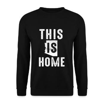 Map America US State Flag This Home Arizona - Unisex Sweatshirt - black - Front - Alina (178cm) & Michal (187cm)