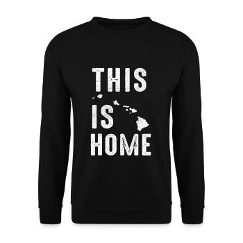 Map America US State Flag This Home Hawaii - Unisex Sweatshirt - black - Front - Alina (178cm) & Michal (187cm)