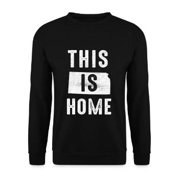 Map America US State Flag This Home Kansas - Unisex Sweatshirt - black - Front - Alina (178cm) & Michal (187cm)