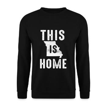 Map America US State Flag This Home Missouri - Unisex Sweatshirt - black - Front - Alina (178cm) & Michal (187cm)