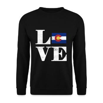 Proud America State Land Map Love Colorado - Unisex Pullover - Schwarz - Vorne - Alina (178cm) & Michal (187cm)