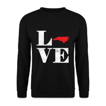 Proud America State Land Map Love North Carolina - Unisex Pullover - Schwarz - Vorne - Alina (178cm) & Michal (187cm)