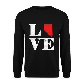 Proud America State Land Map Love Nevada - Unisex Pullover - Schwarz - Vorne - Alina (178cm) & Michal (187cm)