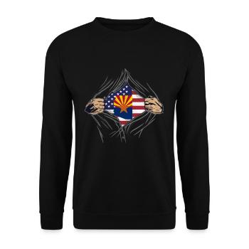 Rip Reveal America State Flag Arizona - Unisex Pullover - Schwarz - Vorne - Alina (178cm) & Michal (187cm)