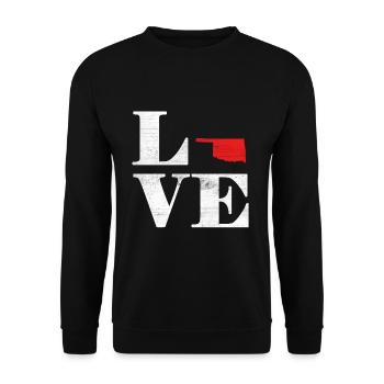Proud America State Land Map Love Oklahoma - Unisex Pullover - Schwarz - Vorne - Alina (178cm) & Michal (187cm)