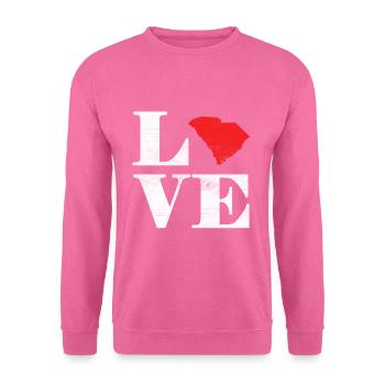 Fière Amérique Carte terrestre de l’État Amour Caroline du Sud - Sweat-shirt Unisexe - rose - Devant
